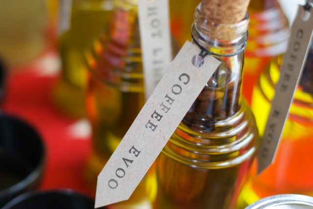 Coffee bean-infused olive oil from the May food swap | Photo by A-K Thordin